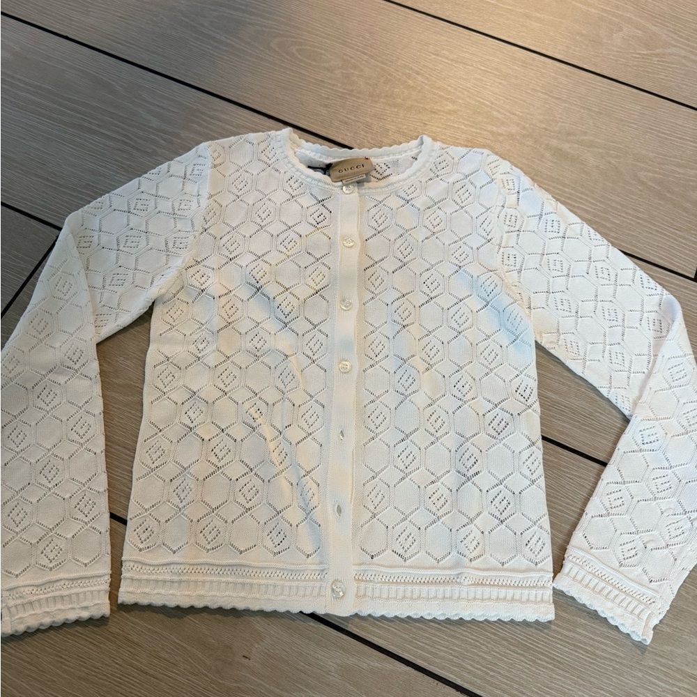 New with tags Gucci Kids White Knit Cardigan – Size 8 kids - Picture 4 of 9